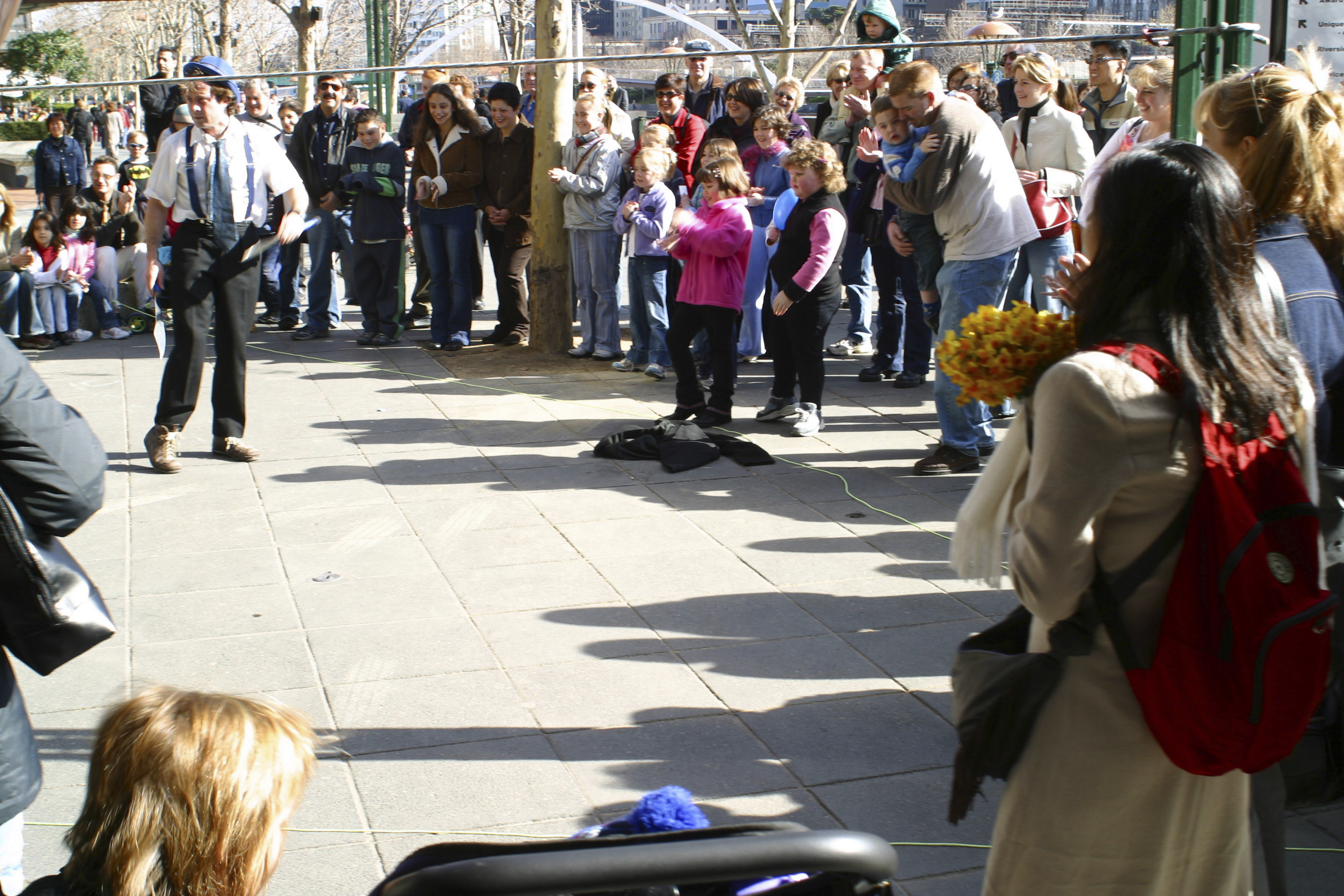 People gathering at a Market outside the arts tower in Melbourne.